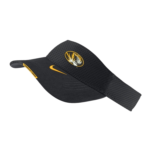 Black Nike® Missouri Tigers Oval Head Logo Visor