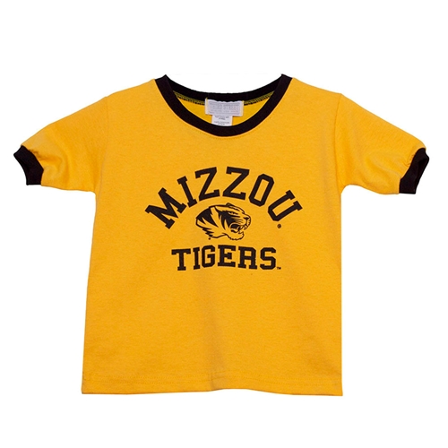 Yellow Classic Mizzou Tigers Full Chest Shadow Toddler Tee