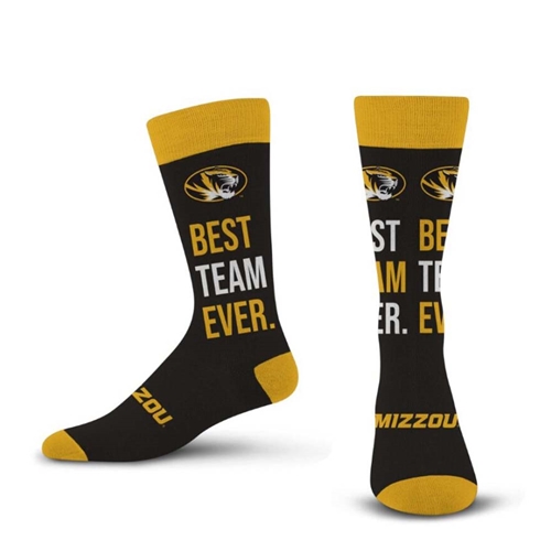 Black and Gold Best Team Ever Mizzou Socks