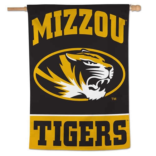 Black/Yellow Mizzou Tigers 28X40 Vertical Banner