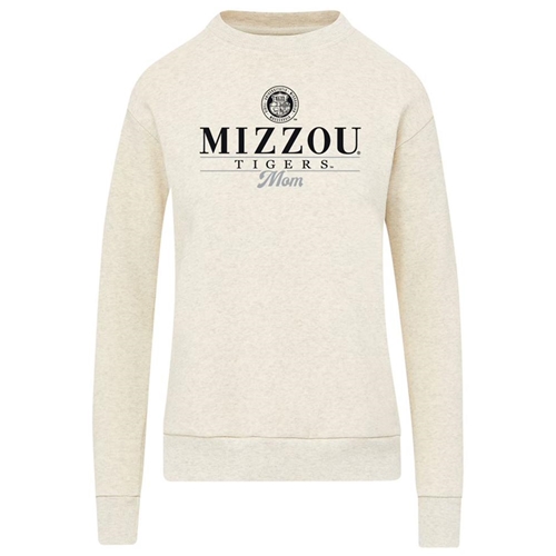 Cream Mizzou Tigers Mom Seal Crewneck Sweatshirt