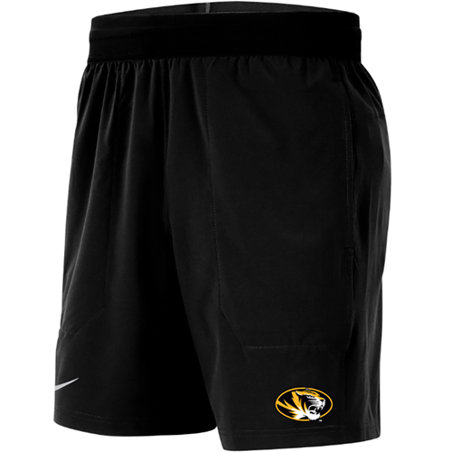 Black Nike® Left Leg Tiger Head Athletic Shorts
