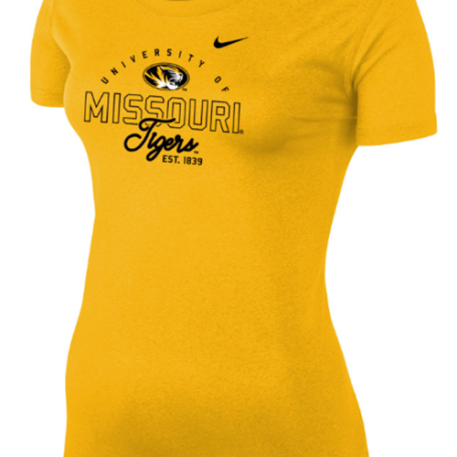 Gold Nike® University of Missouri Tigers Script Oval Tiger Est 1839