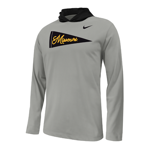 The Mizzou Store - Grey Nike® Youth Sideline Hooded Longsleeve Tee ...