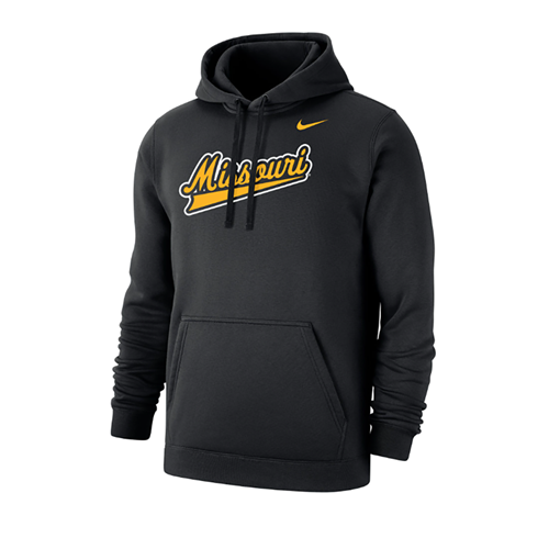 Black Nike® Hooded Sweatshirt Missouri Tailsweep Full Chest Screenprint