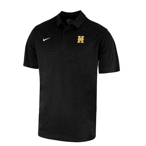 Black Nike® Heather Polo Vault Scallop M Embroidery Left Chest