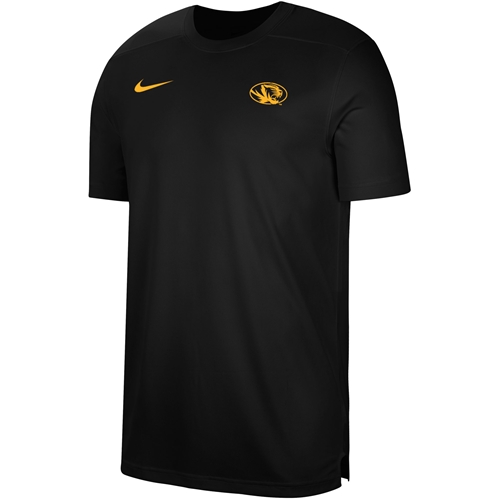 Black Nike™ UV Coaches Tee Oval Tiger Left Chest Gold Ink