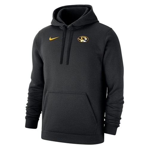 Black Hooded Sweatshirt Nike™ Sideline Club Fleece Tigerhead Swoosh Full Chest Tigerhead