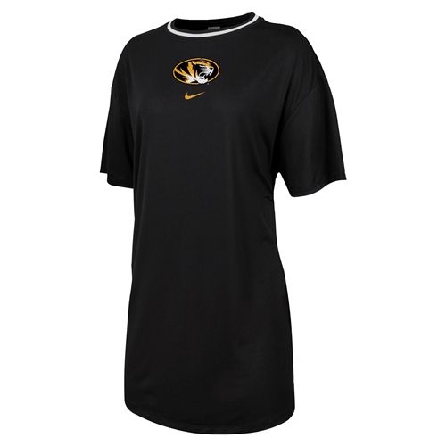 Black Nike® Essential Mesh Dress Oval Tigerhead Center Chest Screenprint