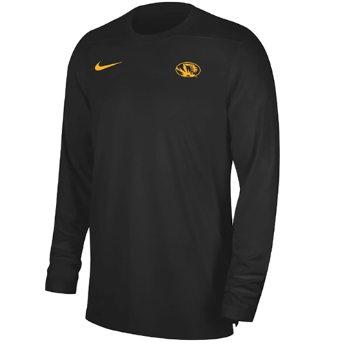 Black Nike™ Longsleeve UV Coaches Oval Tiger Left Chest Gold Ink