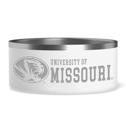 Small White Hydrapeak Pet Bowl Oval Tigerhead University of Missouri 4 Cup
