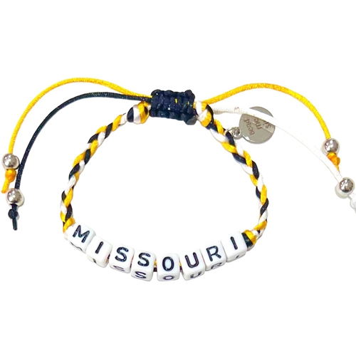 Gold/Black/White Missouri Beaded Friendship Bracelet