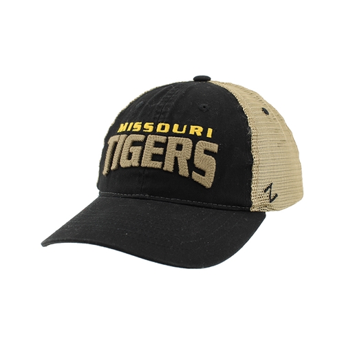 Black Adjustable Cap Missouri Tigers 3D Chainstitch Embroidery Mesh Back Tigerhead