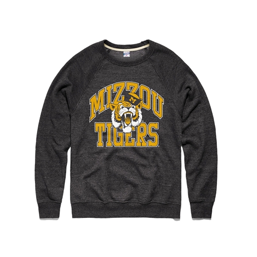 Charcoal Grey Charlie Hustle® Mizzou Tigers Vault Crew Sweatshirt