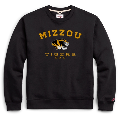 Black Crew Sweatshirt Mizzou Tigers Dad Full Chest Screenprint