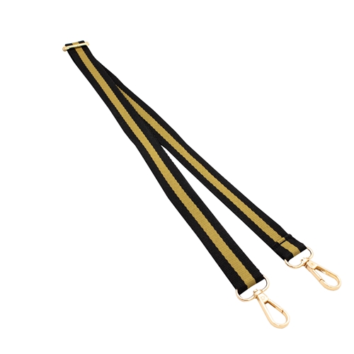 Black & Gold Striped Bag Strap