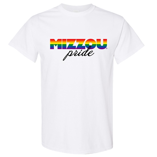 White Mizzou Pride Rainbow Tee