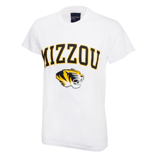 Mizzou Tiger Head White Crew Neck T-Shirt