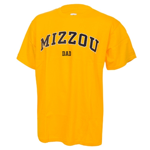 Mizzou Dad Gold Crew Neck T-Shirt Adult Small Gold