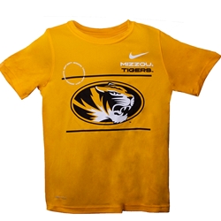 Mizzou Full-Chest Oval Tiger Logo Youth Gold Nike® Tee