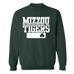 Mizzou Tigers Green St. Pat's Shamrock Crew Neck Sweatshirt