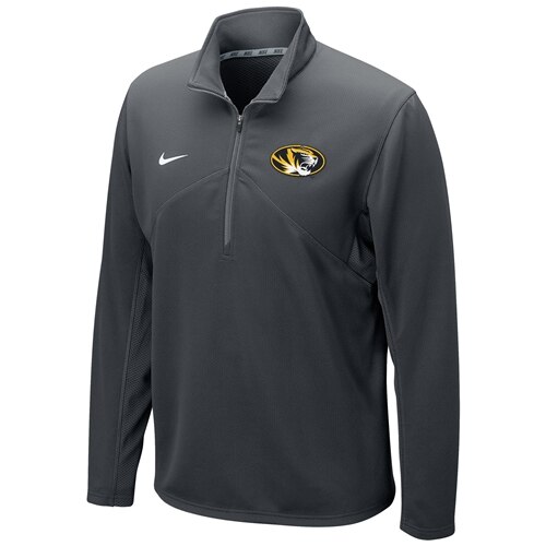 Nike MIZZOU XL 黒 ウォームアップウェア　ナイロンプルオーバー Mizzou Nike Oval Tiger Head Charcoal 1/4 Zip Sweatshirt | The