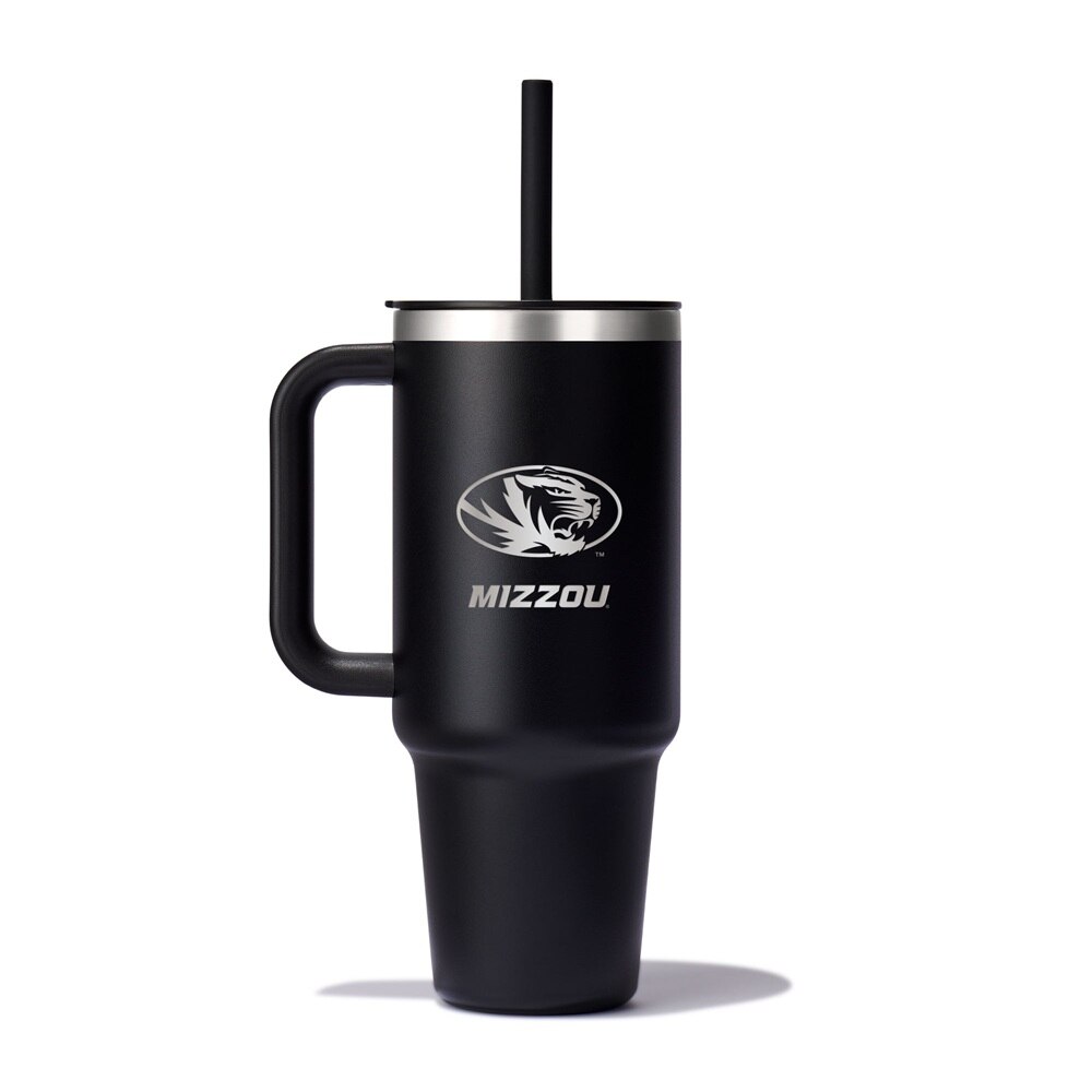 Black Engraved Mizzou Oval Tiger Head All Around Tumbler with