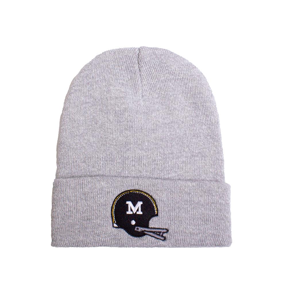 Gray Legacy Block M Helmet Graphic Beanie | The Mizzou Store