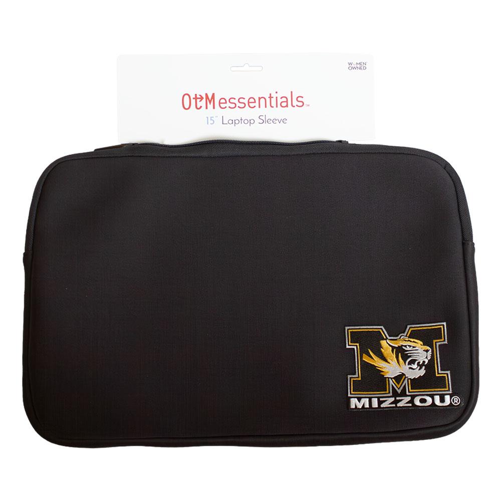 Black OTM Essentials Block M Tigerhead Mizzou 15in Laptop Sleeve