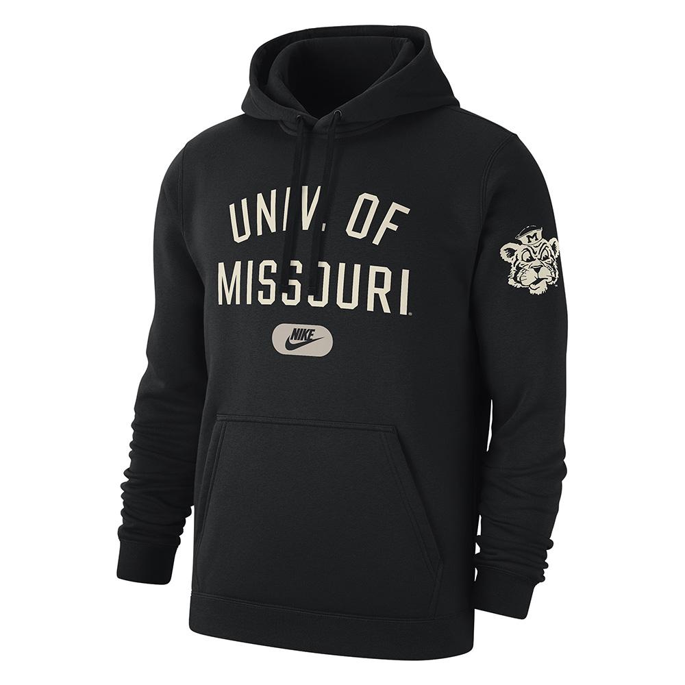 Black Nike University of Missouri Beanie Tiger Sleeve Men's Hooded