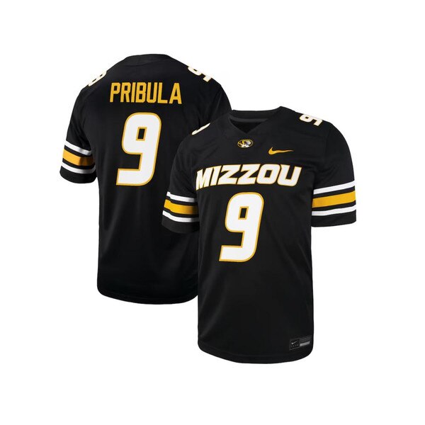 Black Mizzou Tigers Football Beau Pribula #9 Replica Jersey NIL