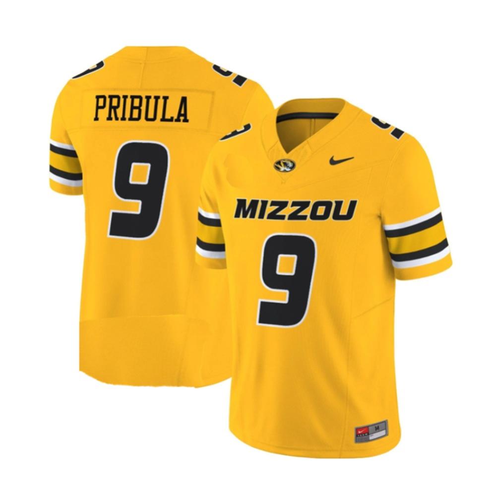 Gold Nike Mizzou #9 Pribula Replica Jersey | The Mizzou Store
