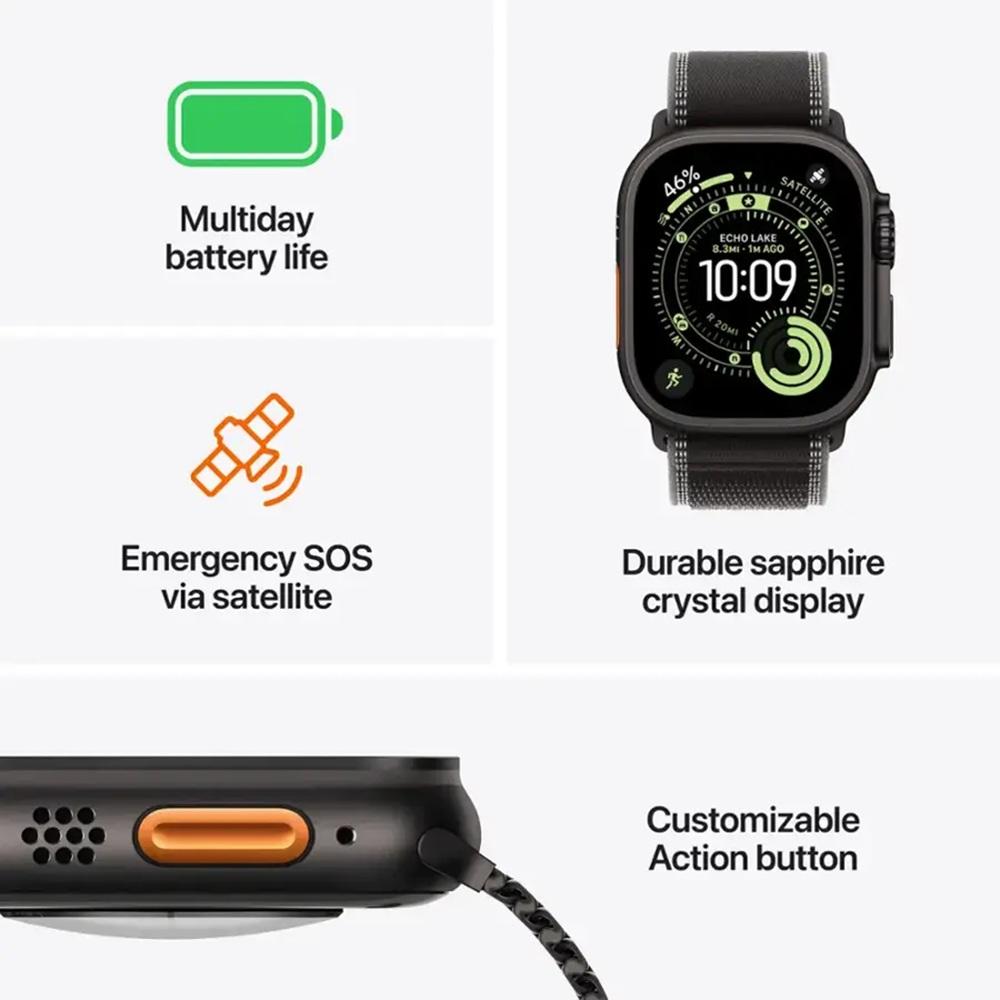 その他 Apple Watch Apple Watch Ultra 3 GPS + Cellular 49mm Black Titanium Case with
