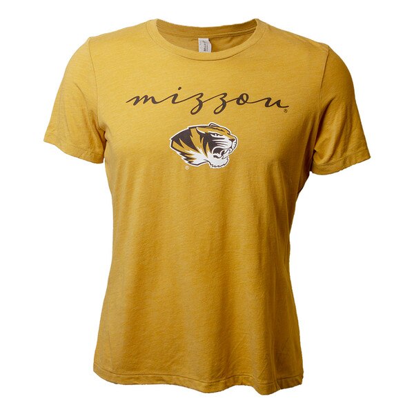 Mustard with Black Lettering Bella Mizzou Tigerhead Screenprint Relaxed ...