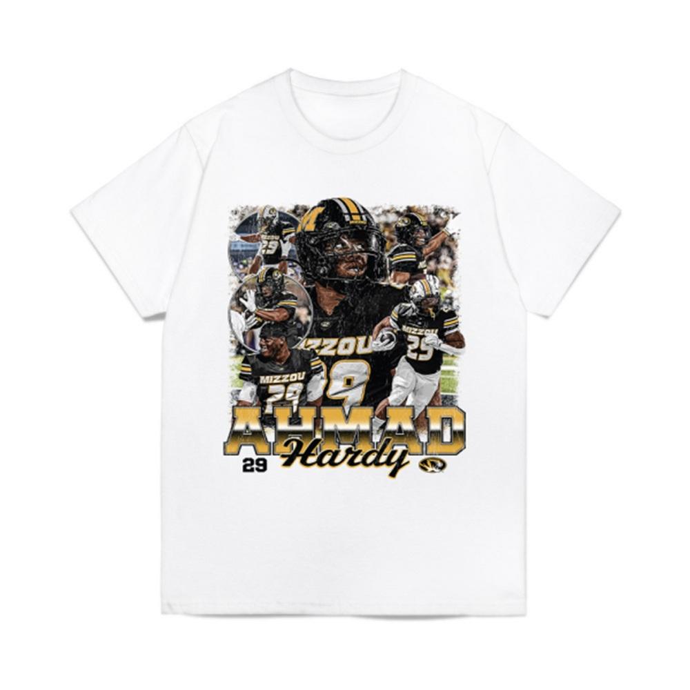 White Ahmad Hardy #29 NIL Mizzou Tigers Football Tee | The Mizzou