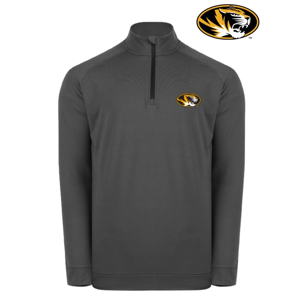Grey Swannies Oval Tiger Head 1/4 Zip Pullover | The Mizzou Store