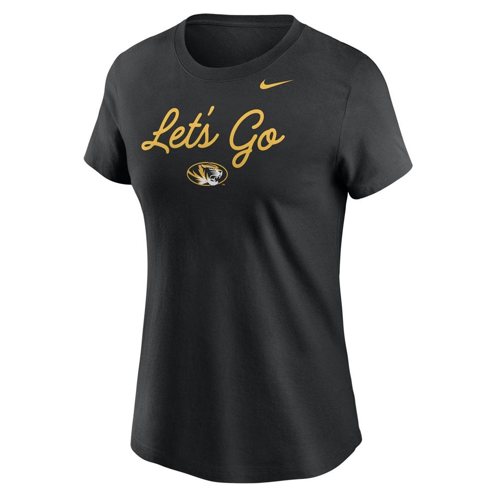 Black Nike Oval Tiger Head Let's Go Tee | The Mizzou Store