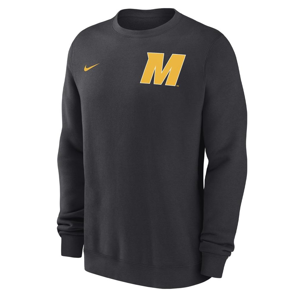 Black Nike Block M Logo Crewneck Sweatshirt | The Mizzou Store