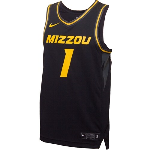 Mizzou #1 Nike® Black and Gold Basketball Jersey
