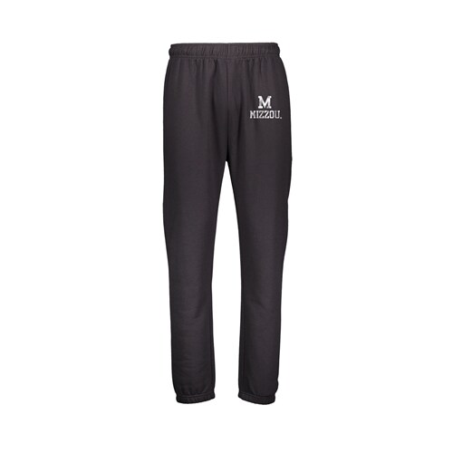 Mizzou Block M Banded Bottom Black Sweatpants
